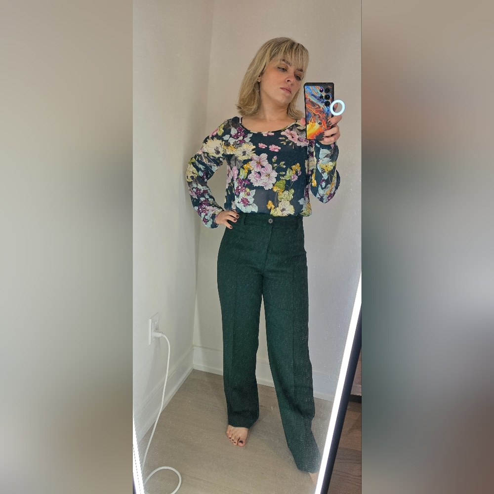 Guess Boho Floral Long Sleeve Blouse with Embroidery S